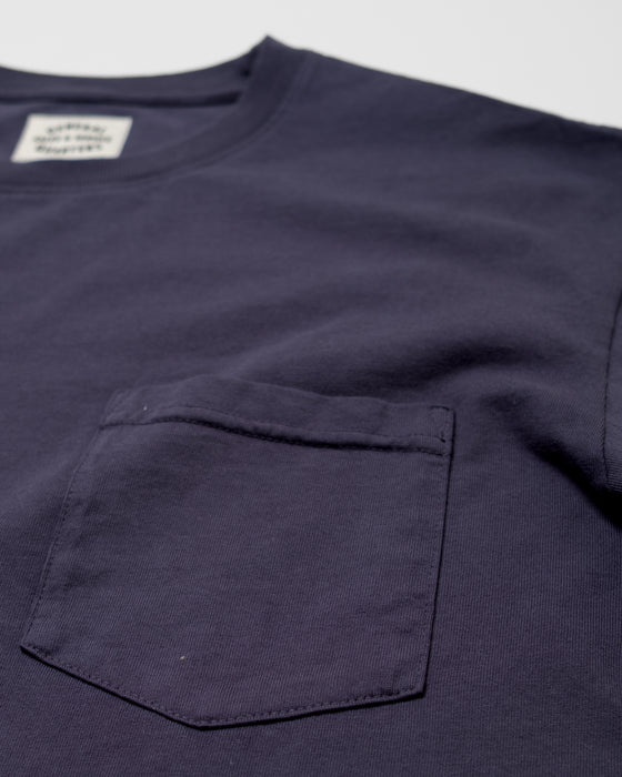 Heavy Weight Pocket T-Shirt in Faded Navy