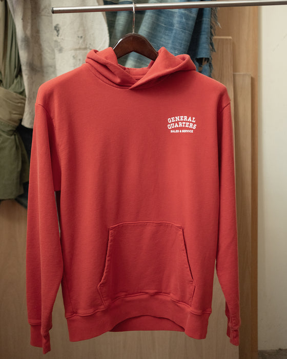 Mechanic Hooded Sweatshirt in Faded Red