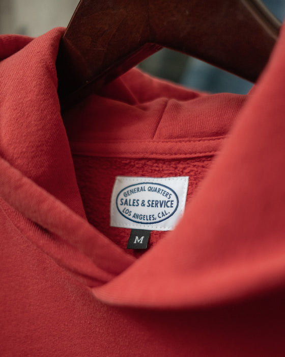 Mechanic Hooded Sweatshirt in Faded Red