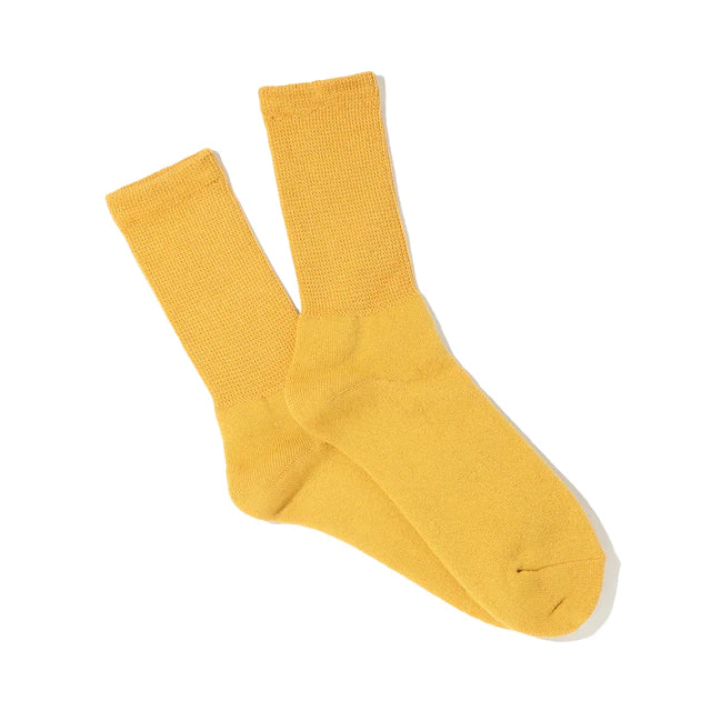 Organic Cotton Crew Socks in Mustard