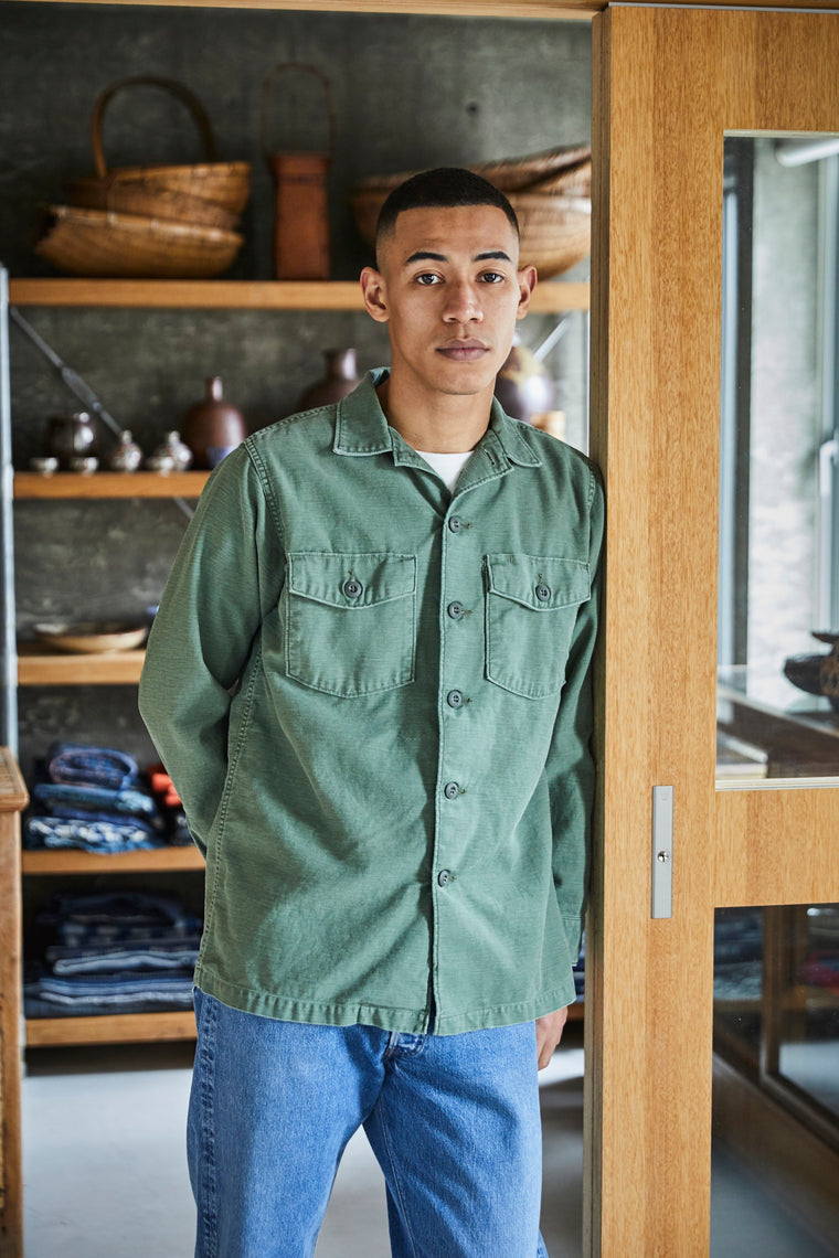 U.S. Army Fatigue Shirt in Used Green