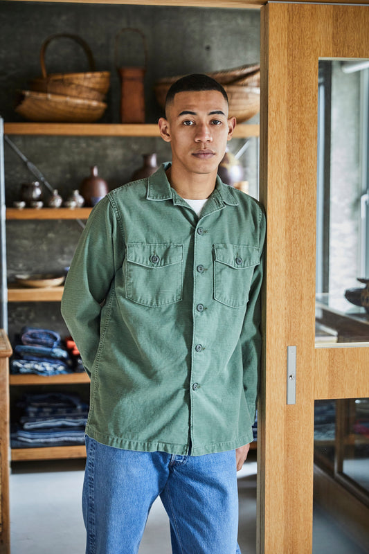 U.S. Army Fatigue Shirt in Used Green