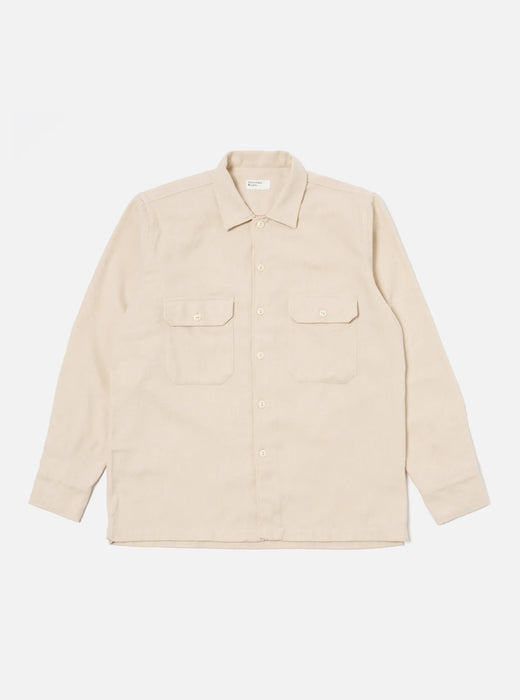 Long Sleeve Utility Shirt in Ecru