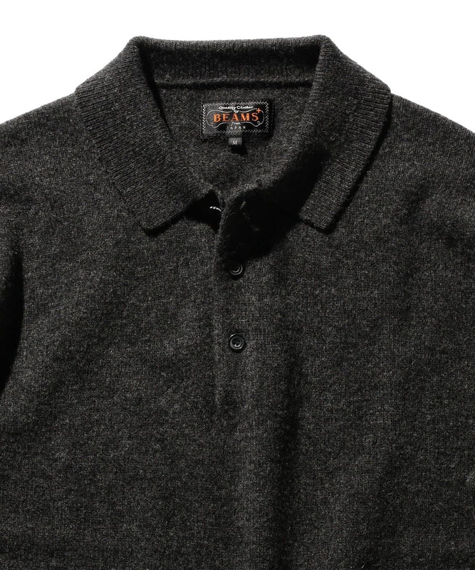 Knit Polo 9G In Charcoal