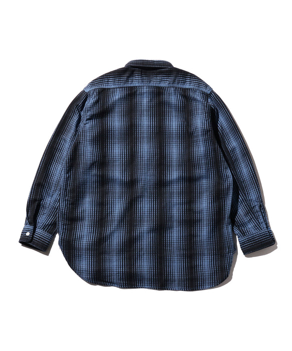 Work Print Flannel in Blue