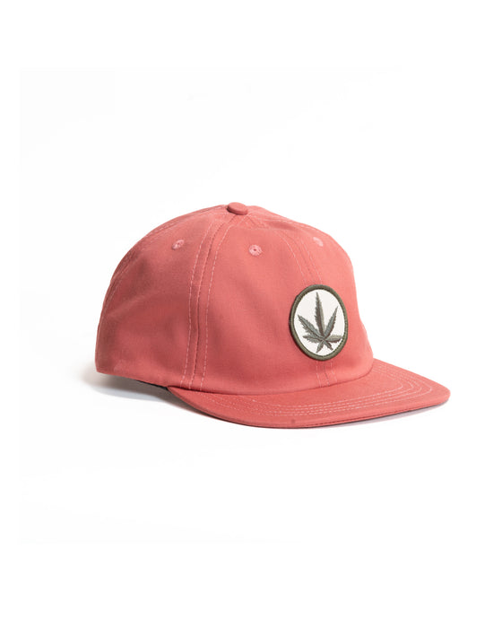 6 Panel Leaf Hat in Faded Red