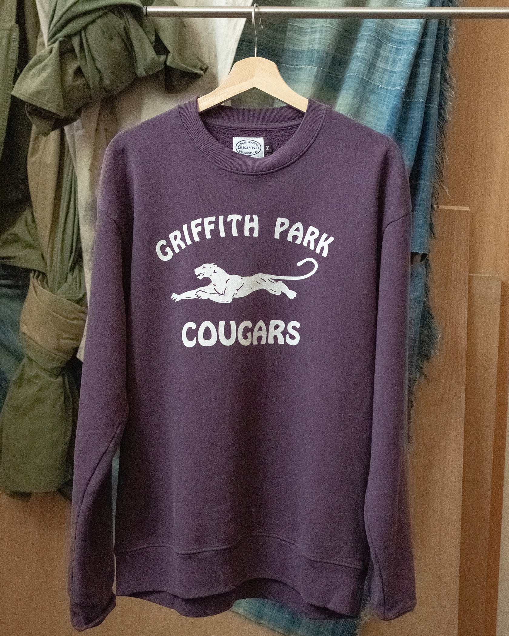 Griffith Park Cougars Crew Sweatshirt in Dusk Purple