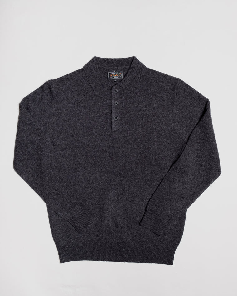 Knit Polo in Charcoal