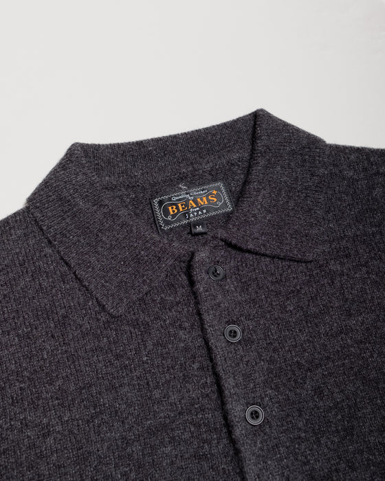 Knit Polo in Charcoal