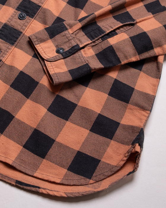 Buffalo Check Chamois Workshirt in Coral/Black