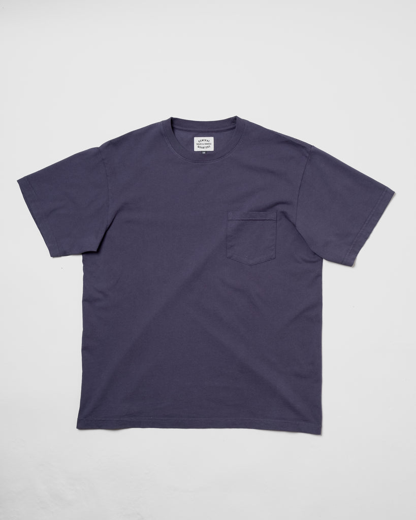 Heavy Pocket Tee in Faded Navy