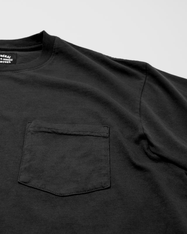 Heavy Weight Pocket T-Shirt in Vintage Black