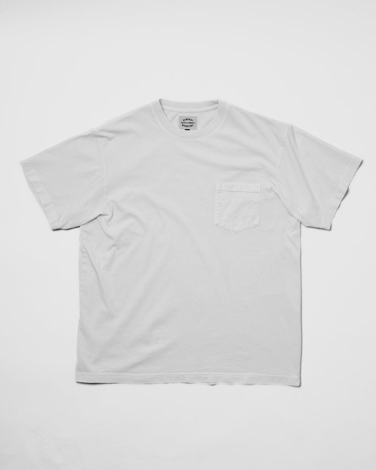 Heavy Weight Pocket T-Shirt in Vintage White