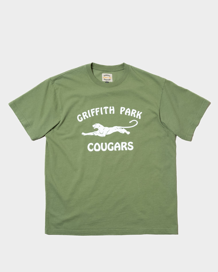 Griffith Park Cougars Heavy Weight T-Shirt in Field Green
