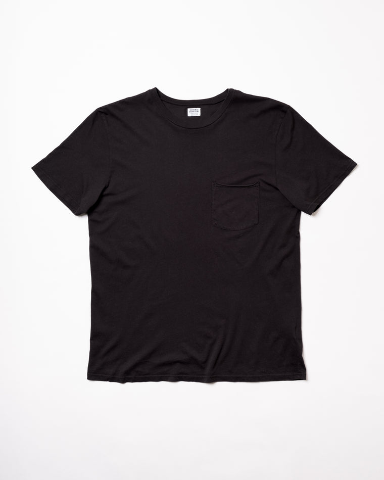 Basic Crew Pocket T-Shirt in Black