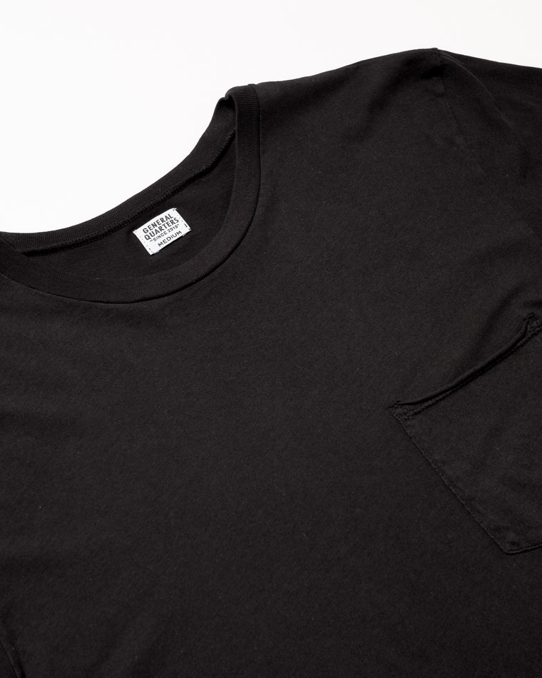 Basic Crew Pocket T-Shirt in Black