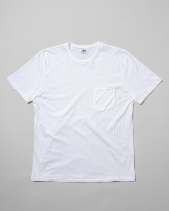 Basic Crew Pocket T-Shirt in Vintage White