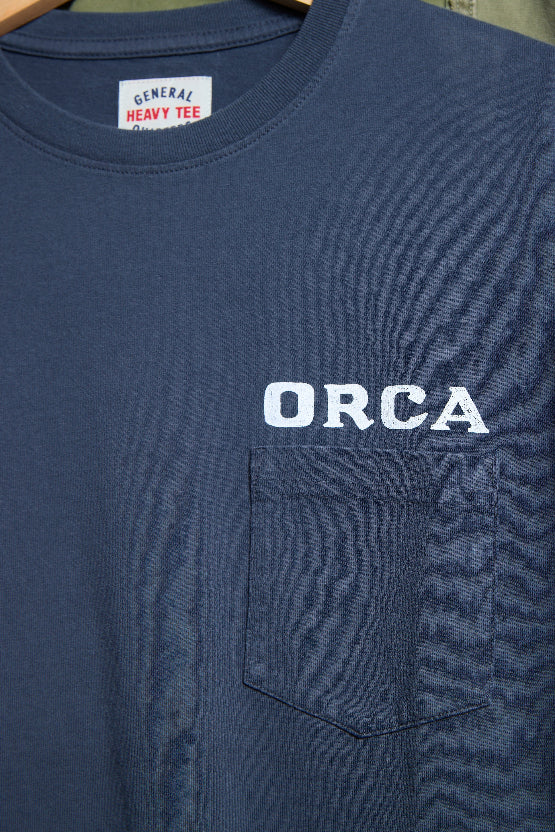 Amity ORCA Crew Tee in Faded Navy