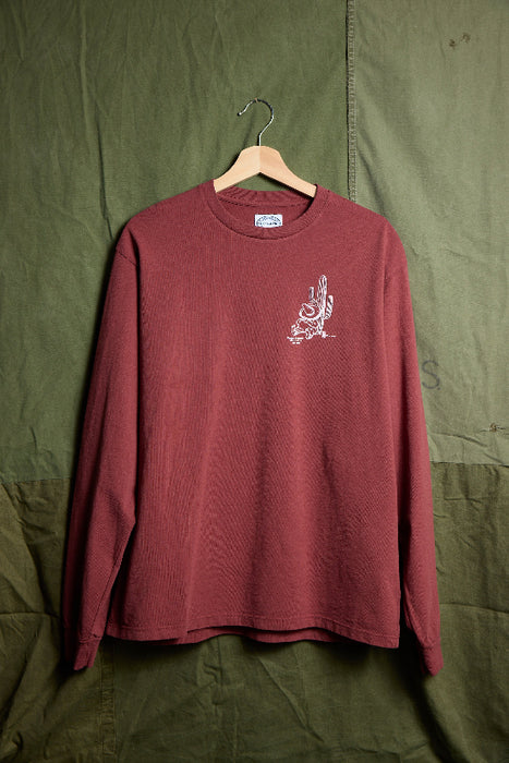Panchos Long Sleeve Tee in Burgundy