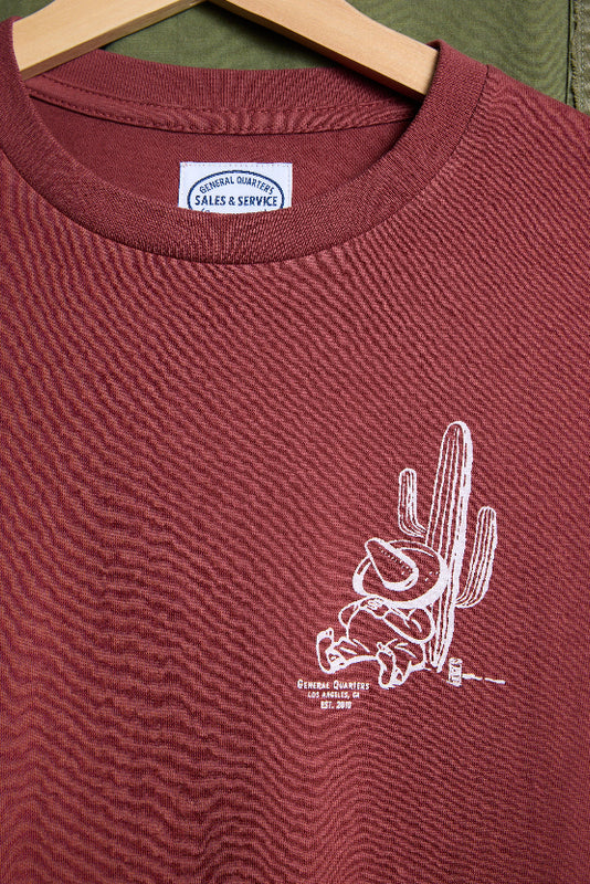 Panchos Long Sleeve Tee in Burgundy
