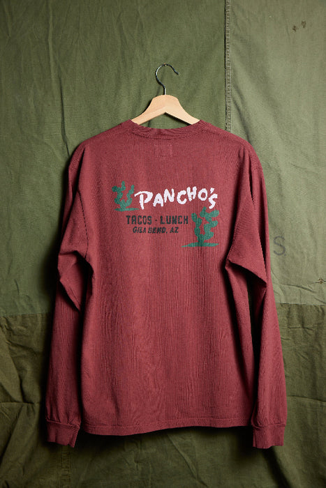 Panchos Long Sleeve Tee in Burgundy