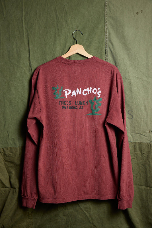 Panchos Long Sleeve Tee in Burgundy