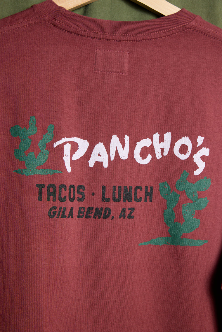 Panchos Long Sleeve Tee in Burgundy