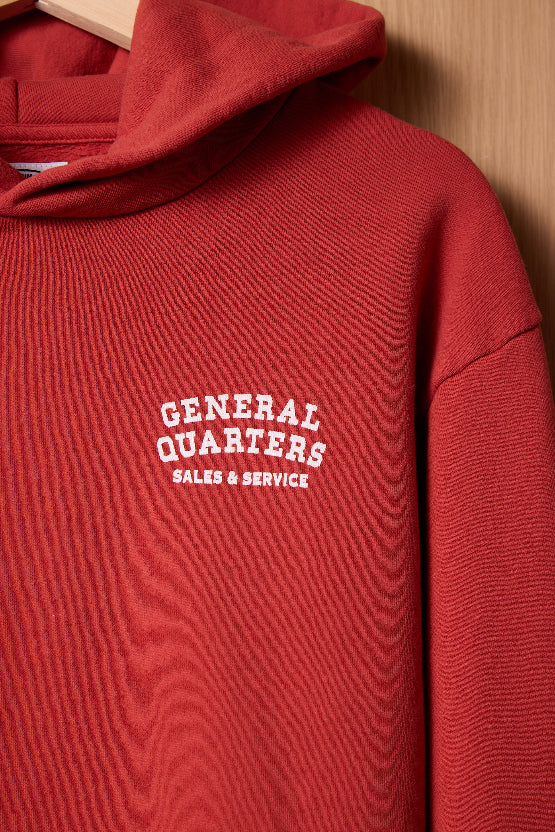 Mechanic Hooded Sweatshirt in Faded Red