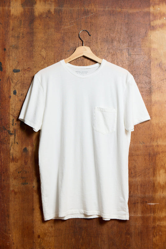 Basic Pocket Tee in Vintage White