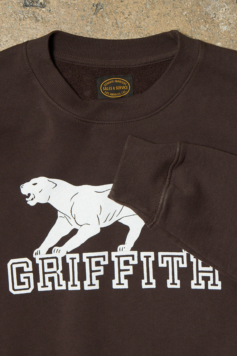 Griffith Cougar Varsity Sweatshirt in Vintage Black