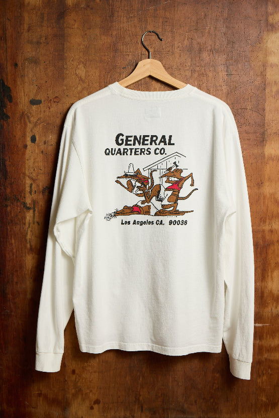 Working Rats Long Sleeve Tee in Vintage White