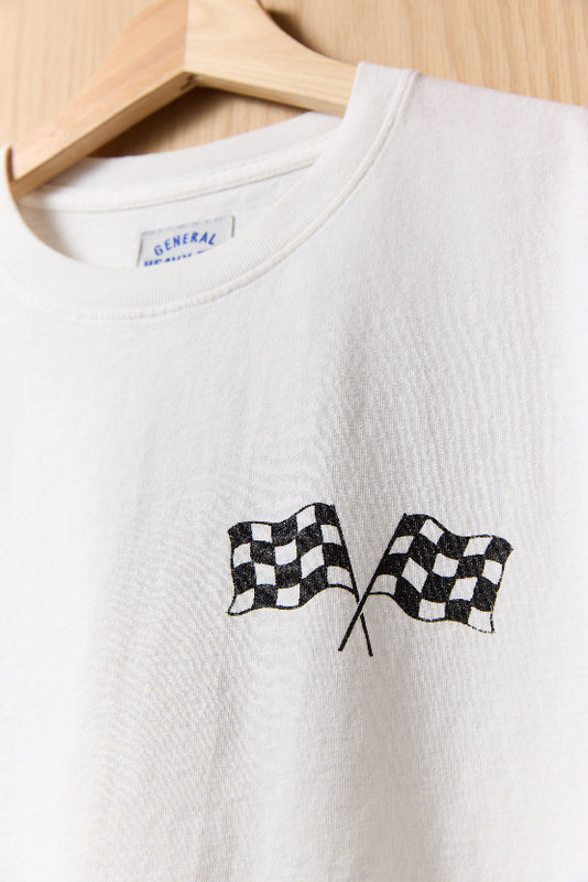 Pit Stop Heavy Tee in Vintage White