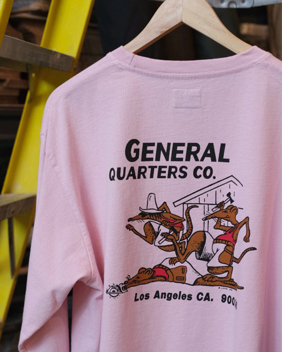 Working Rats Long Sleeve Tee in Faded Pink