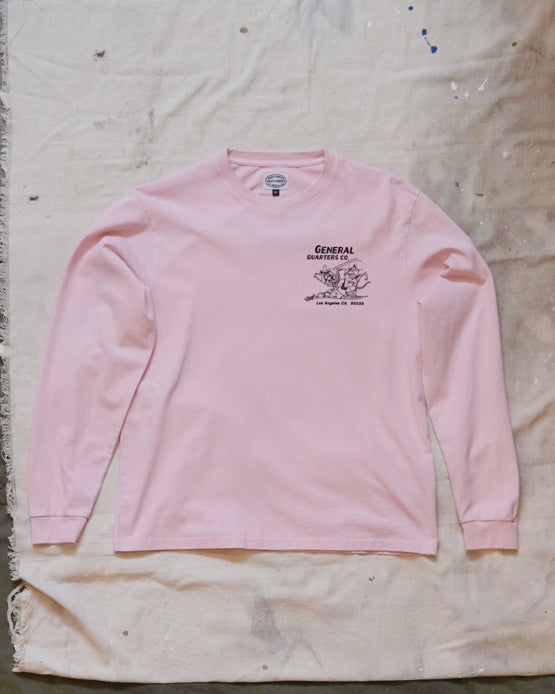 Working Rats Long Sleeve Tee in Faded Pink