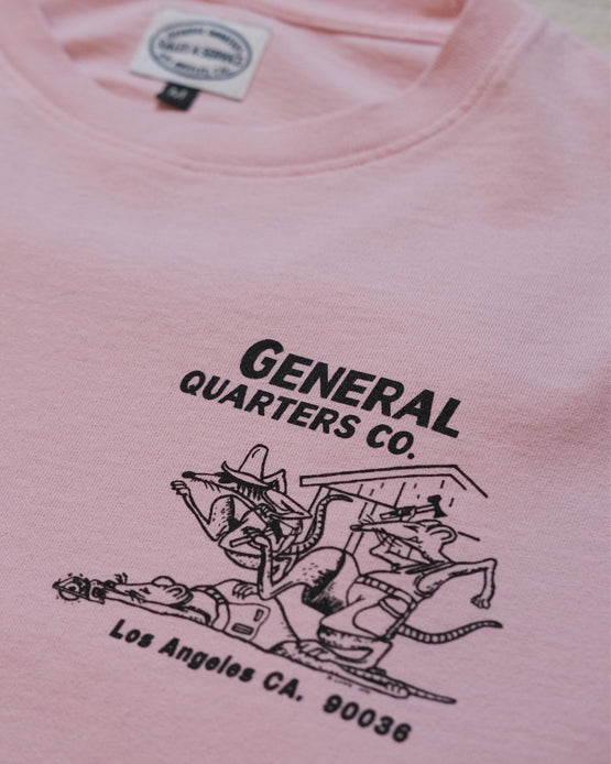 Working Rats Long Sleeve Tee in Faded Pink